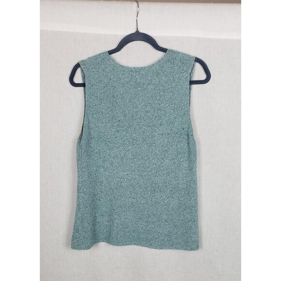 Eileen Fisher Knit Tank Sweater L Speckled Green Silk Blend Casual Work Minimal - Picture 2 of 8